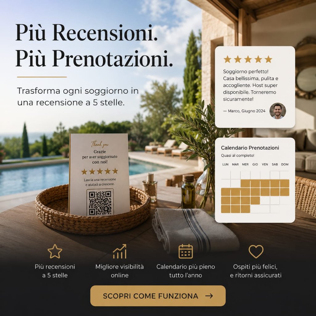Più Recensioni. Più Prenotazioni.