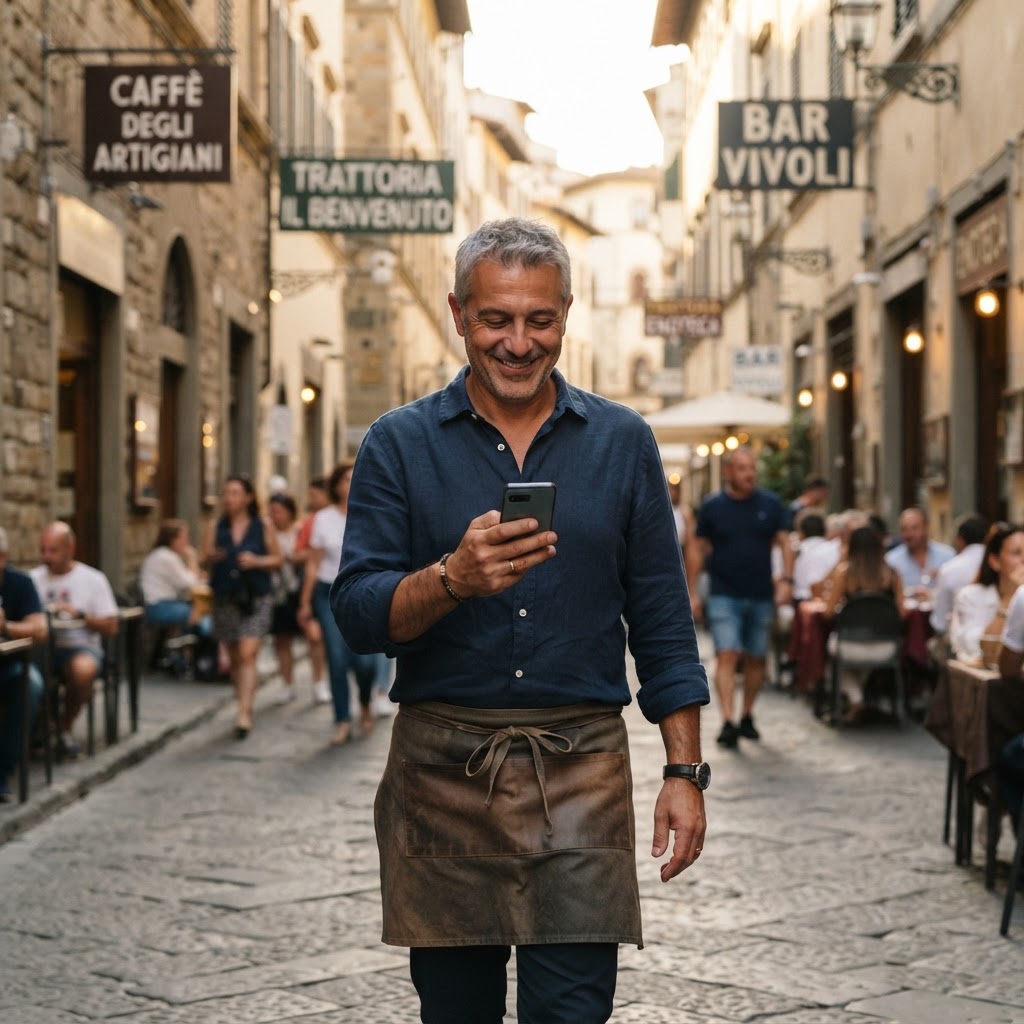 Catena di bar in centro città: gestire orari, menù e recensioni di ogni indirizzo dal telefono