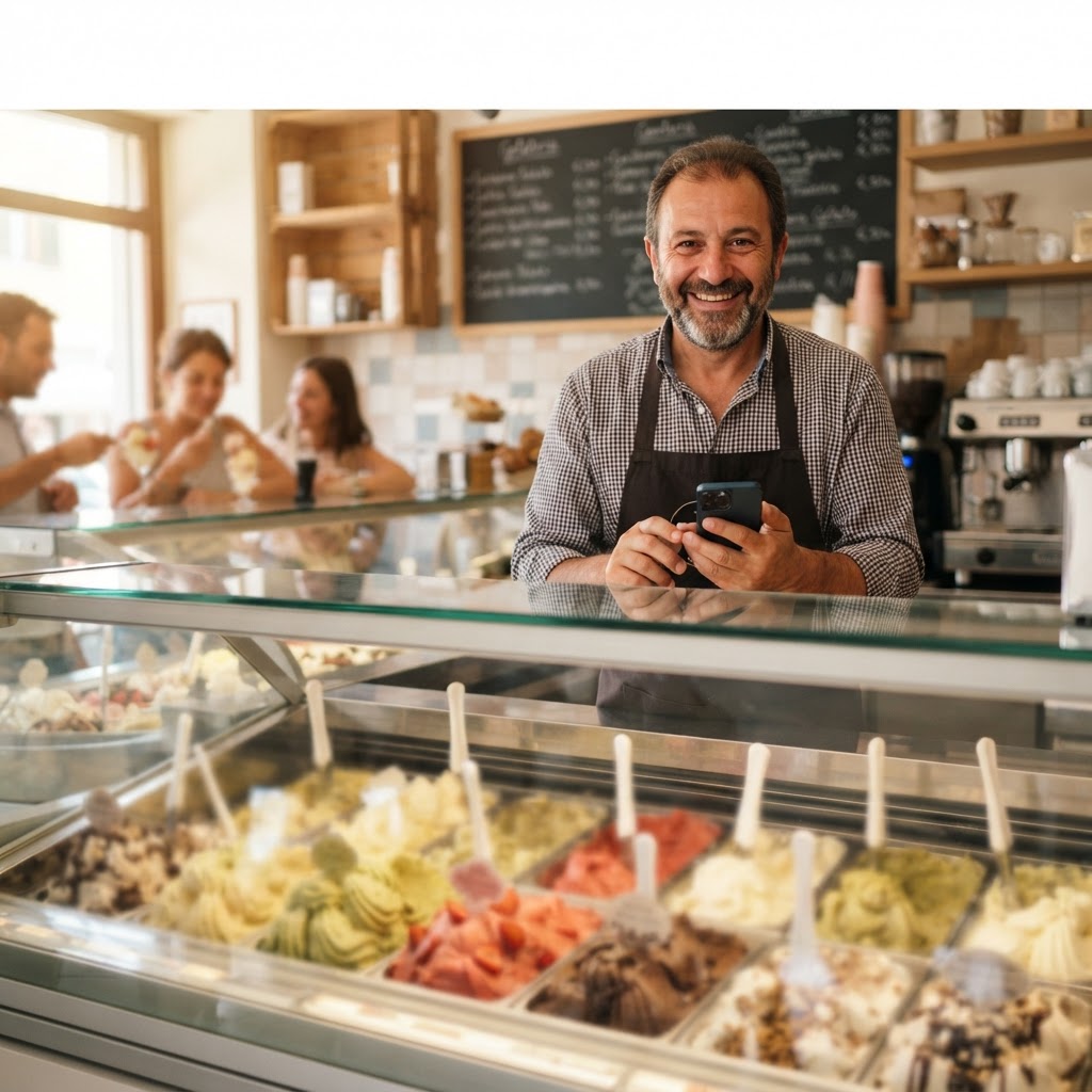Gelateria stagionale con più punti vendita: come gestirli tutti senza essere ovunque