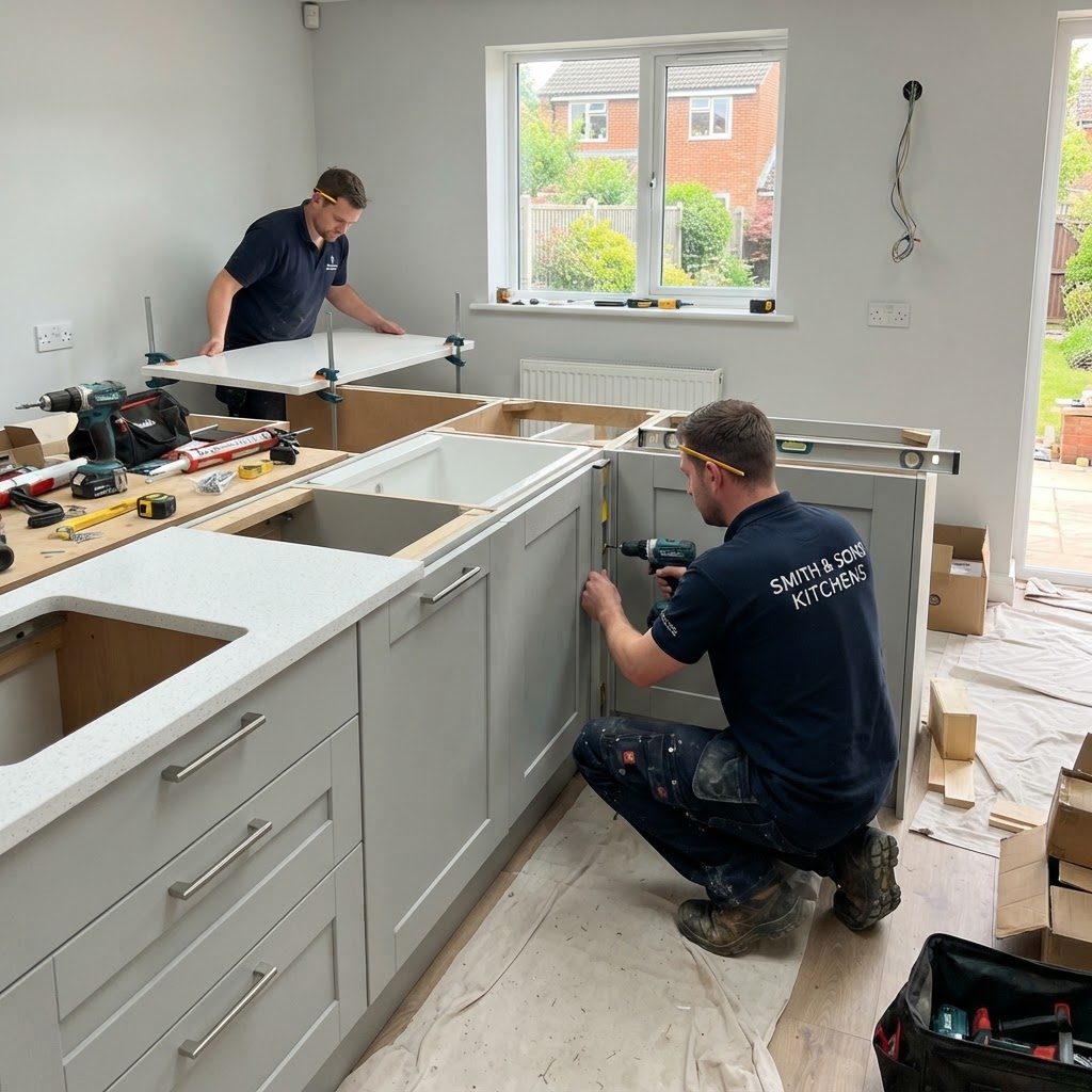 Kitchen installation in progress
