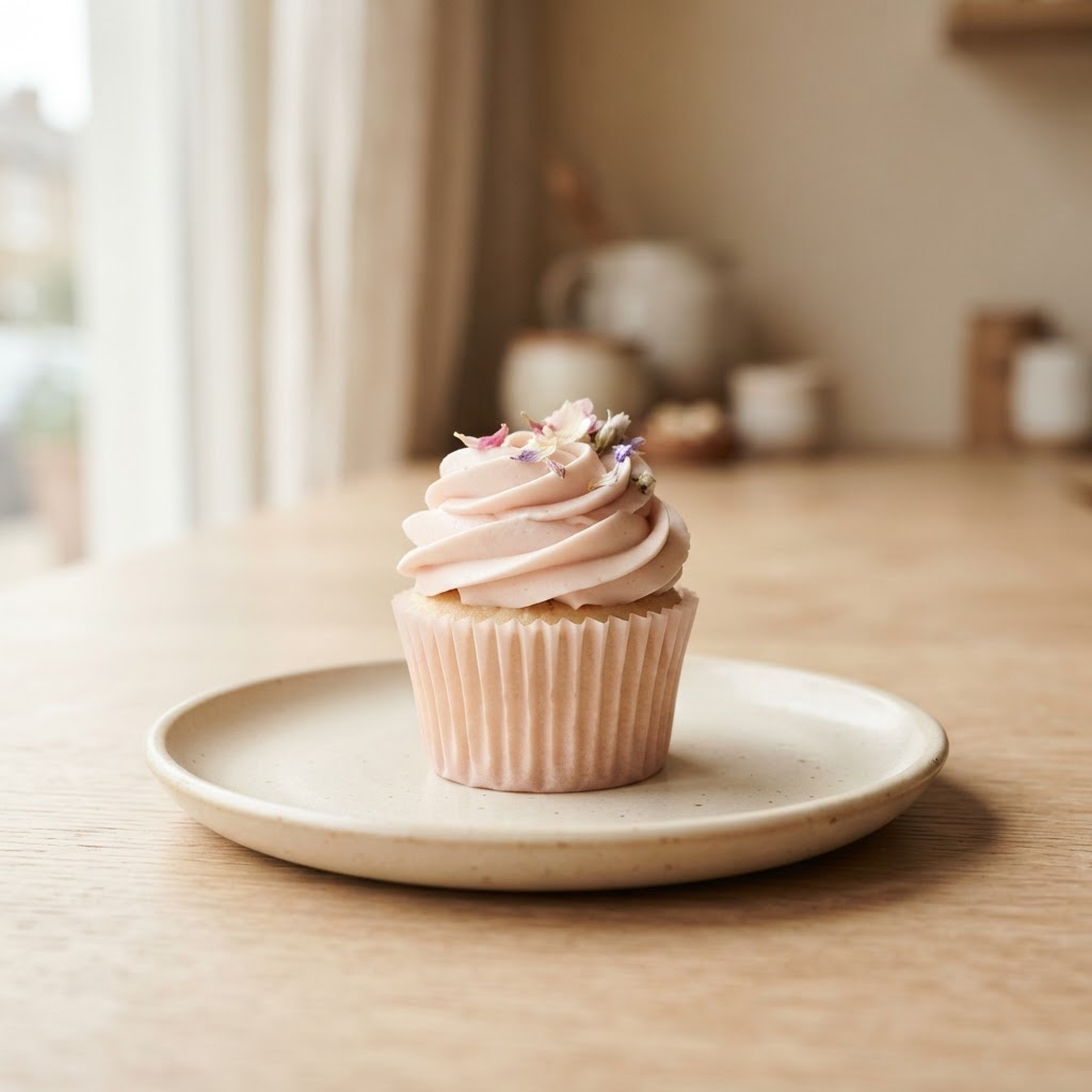 Still Delicious allergen-friendly bakery cupcakes on a tiered stand
