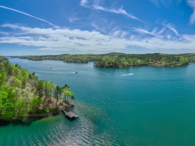 Aerial view of the lake