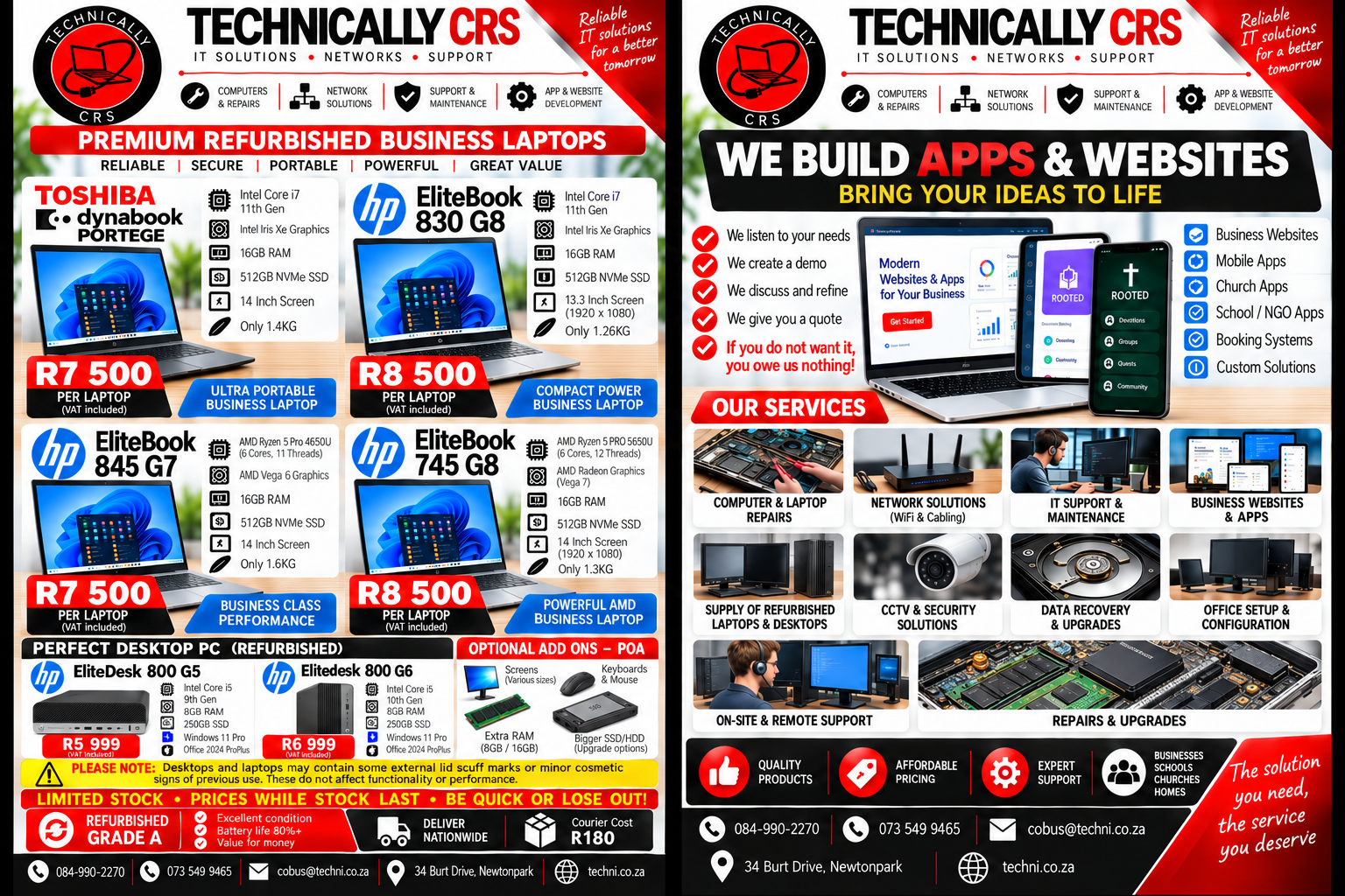 Technically CRS IT Solutions - Refurbished Laptops, Desktops & Services