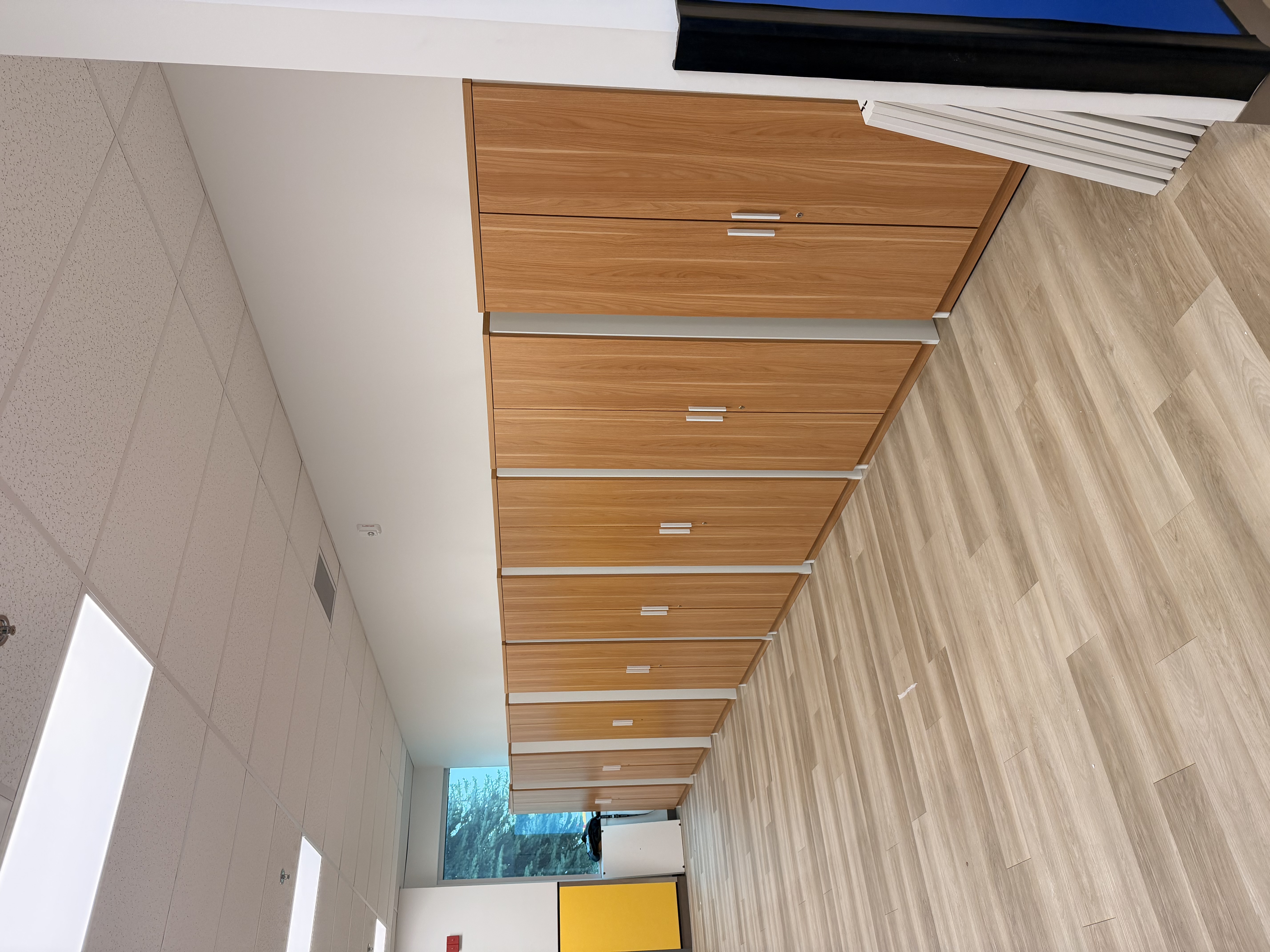 Storage lockers installed along the wall