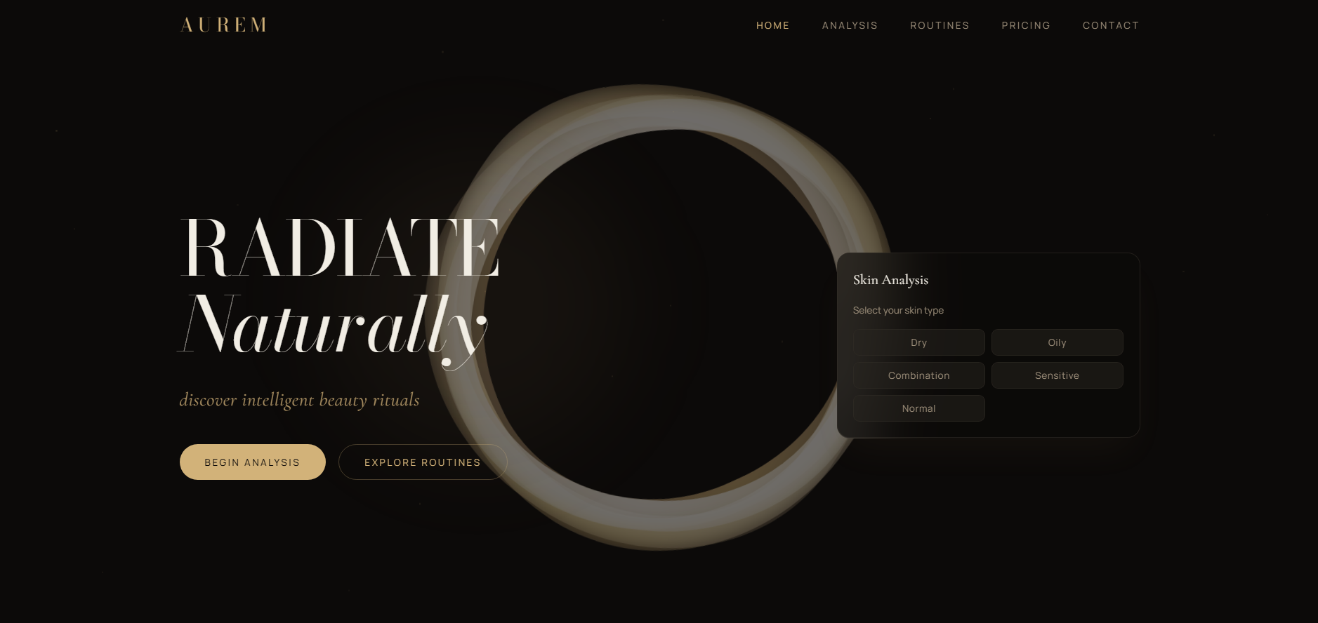 Aurem — Luxury Skincare & Beauty Analysis template preview