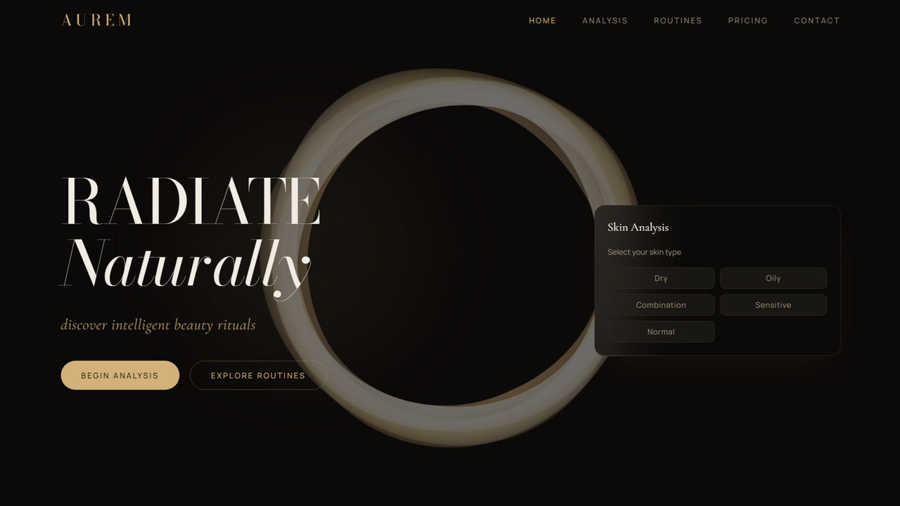Aurem — Luxury Skincare & Beauty Analysis template preview