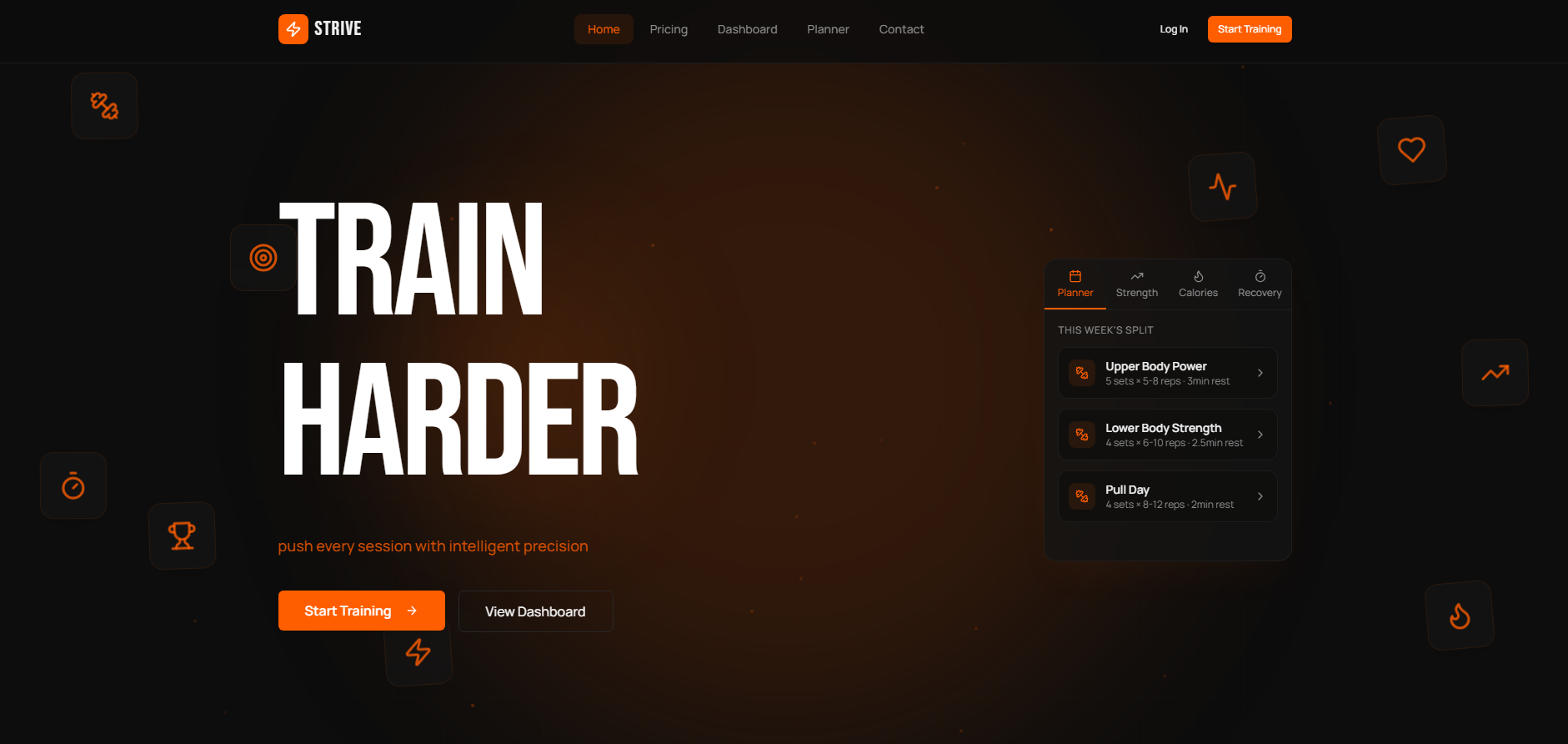 Strive — AI Fitness & Performance Coaching template preview
