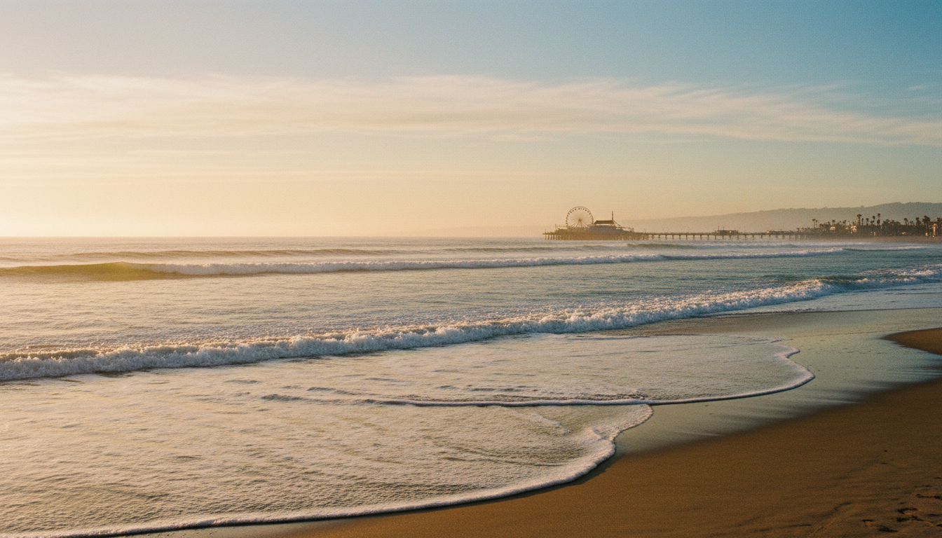 Santa Monica coastline at dawn
