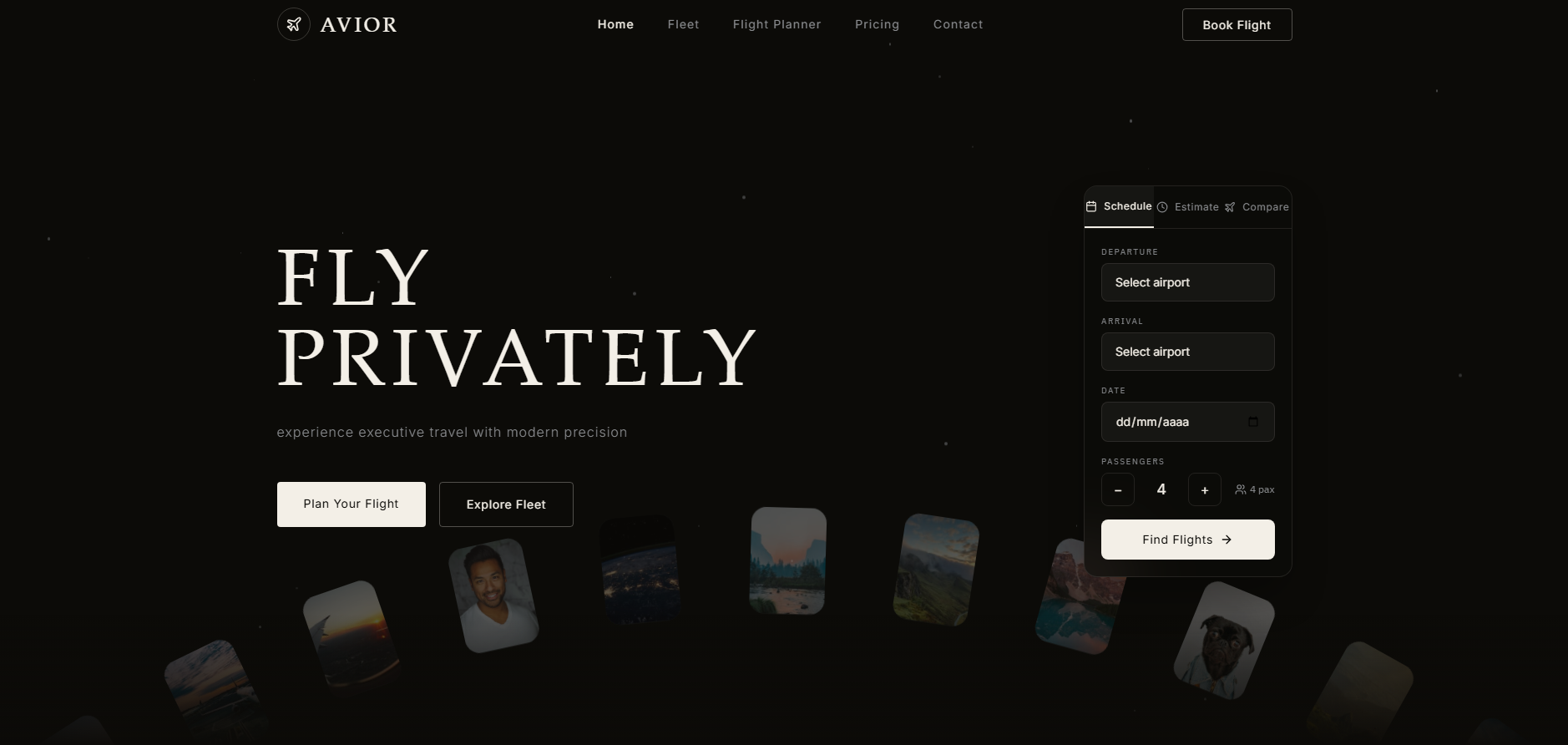 Avior — Luxury Aviation & Private Flight template preview