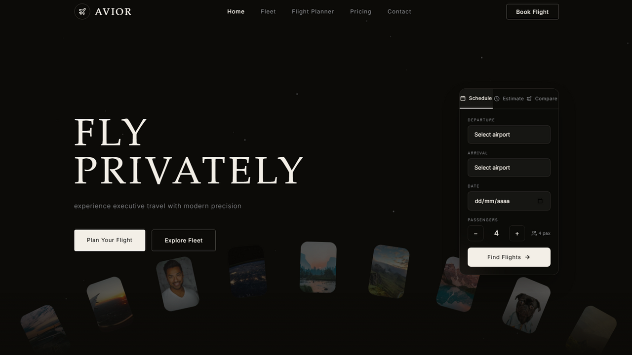 Avior — Luxury Aviation & Private Flight template preview