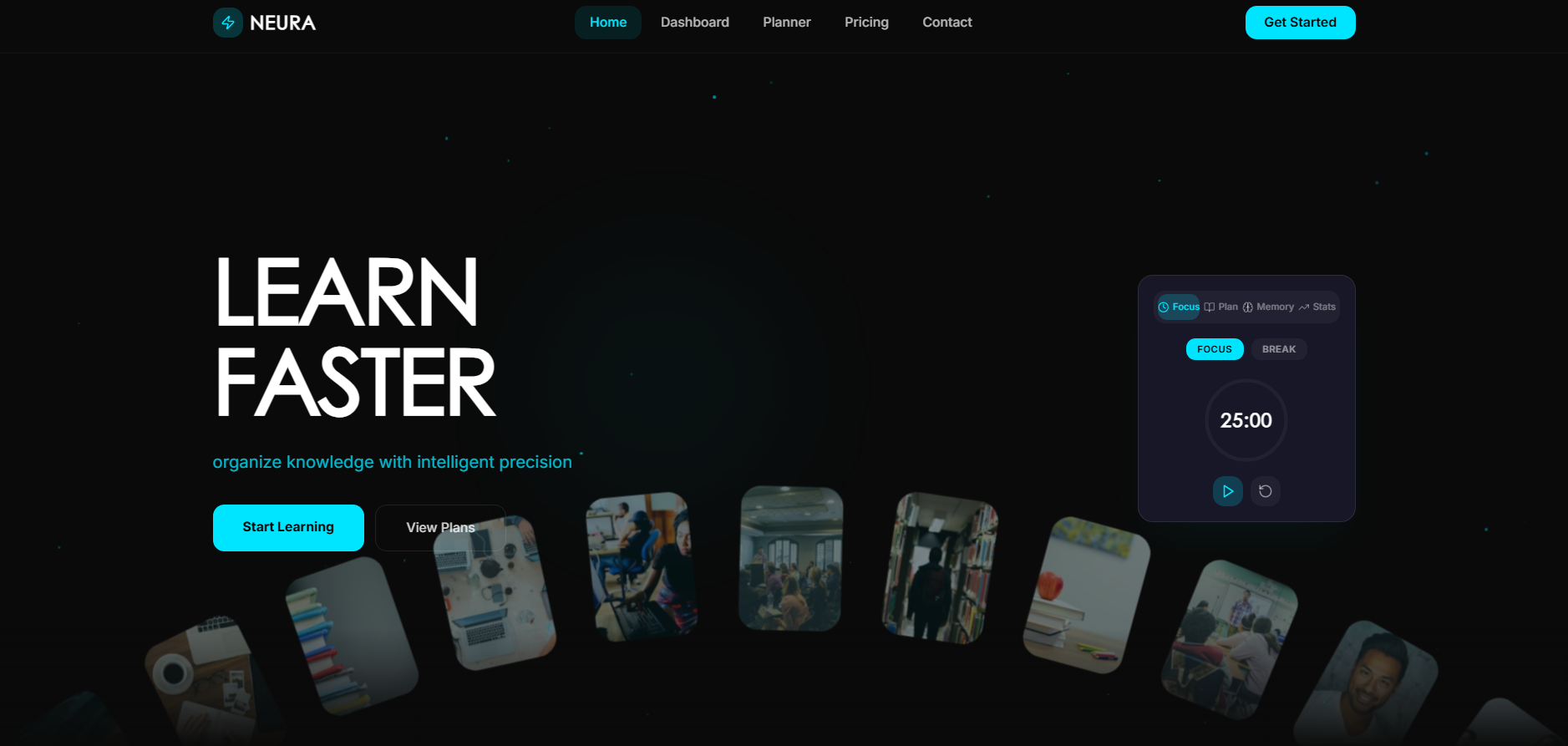 Neura — AI Learning & Study Optimization template preview