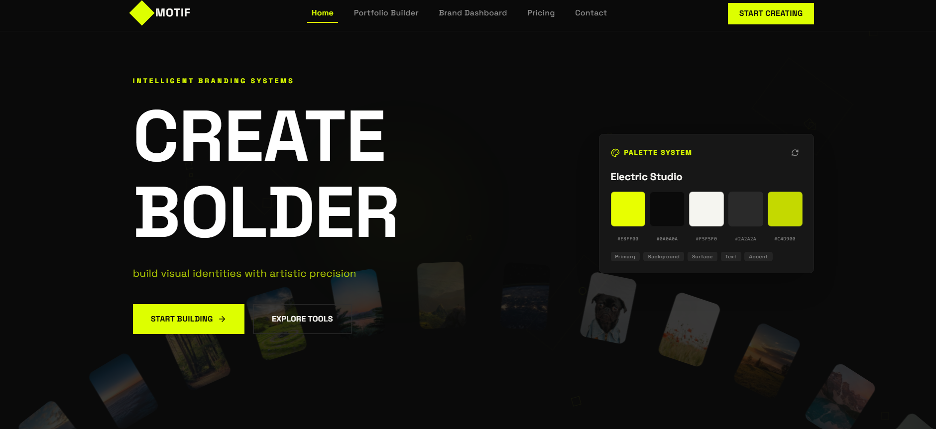 Motif — AI Creative Portfolio & Branding template preview