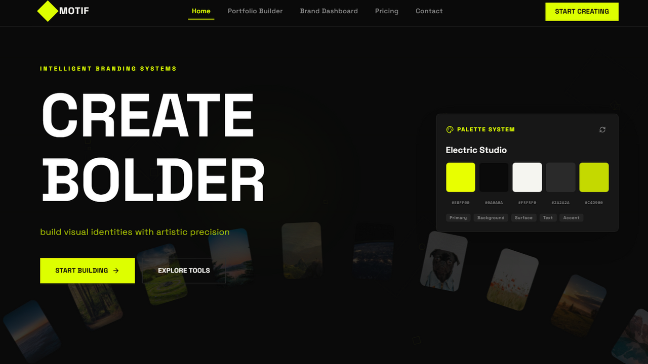 Motif — AI Creative Portfolio & Branding template preview