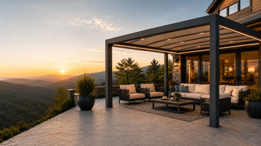 Blue Ridge Pergola at dusk