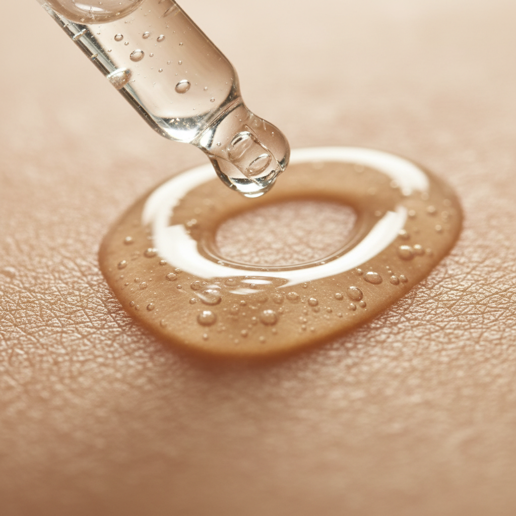 Scientific macro of skin treatment