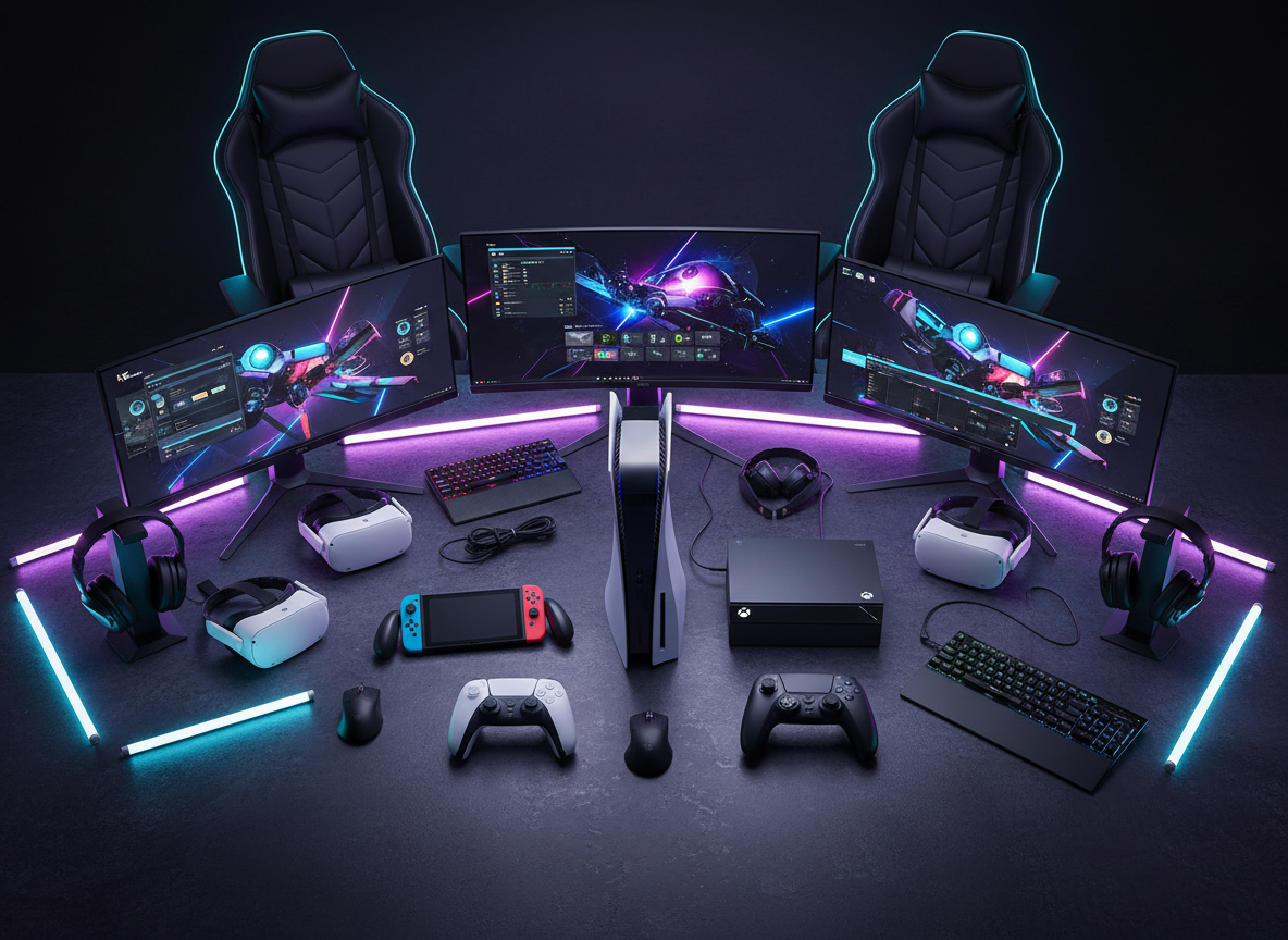 Gaming consoles and equipment included in mobile birthday party packages
