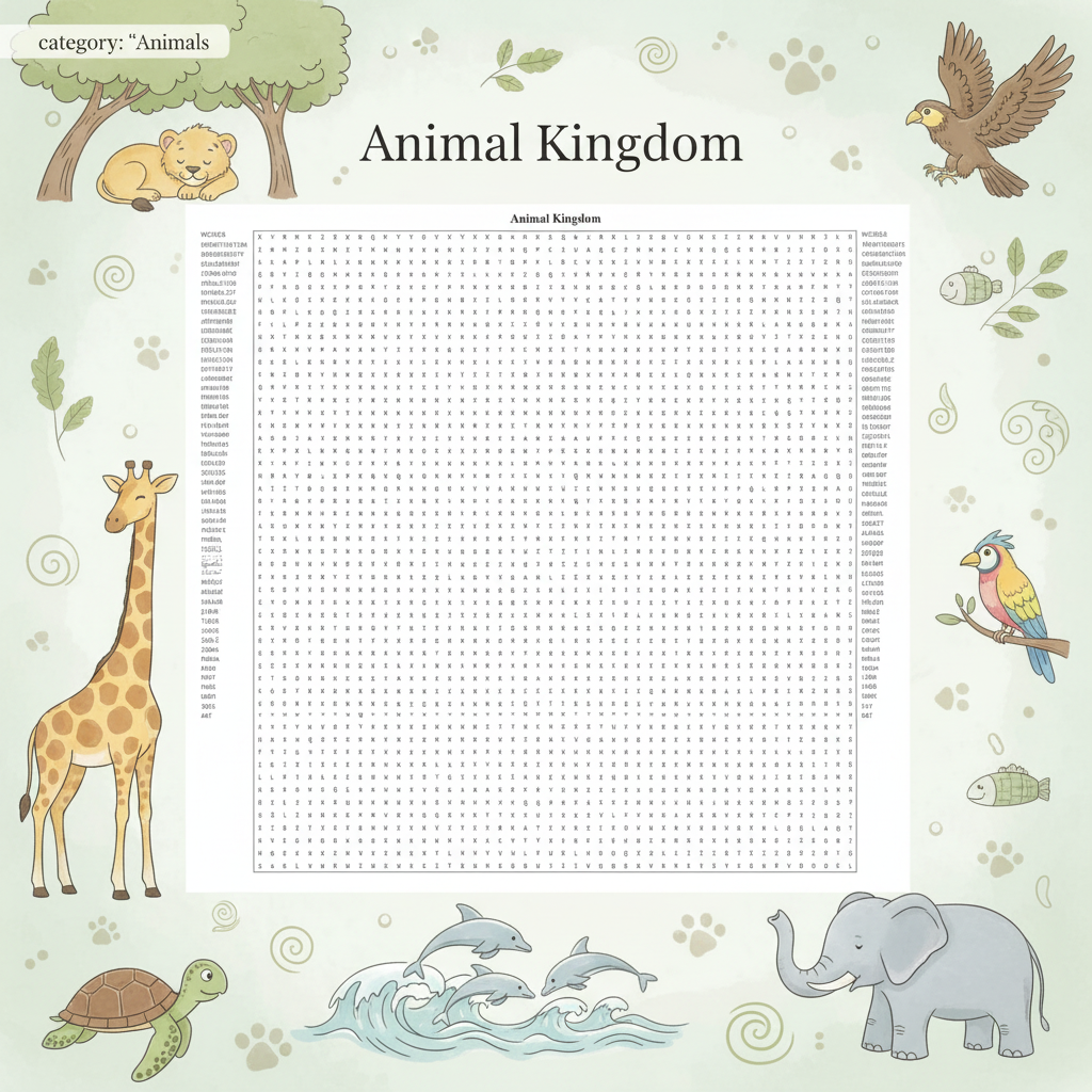 Animal Kingdom Word Search