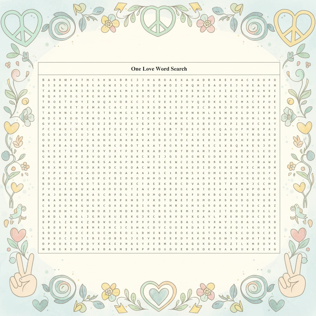 One Love Word Search