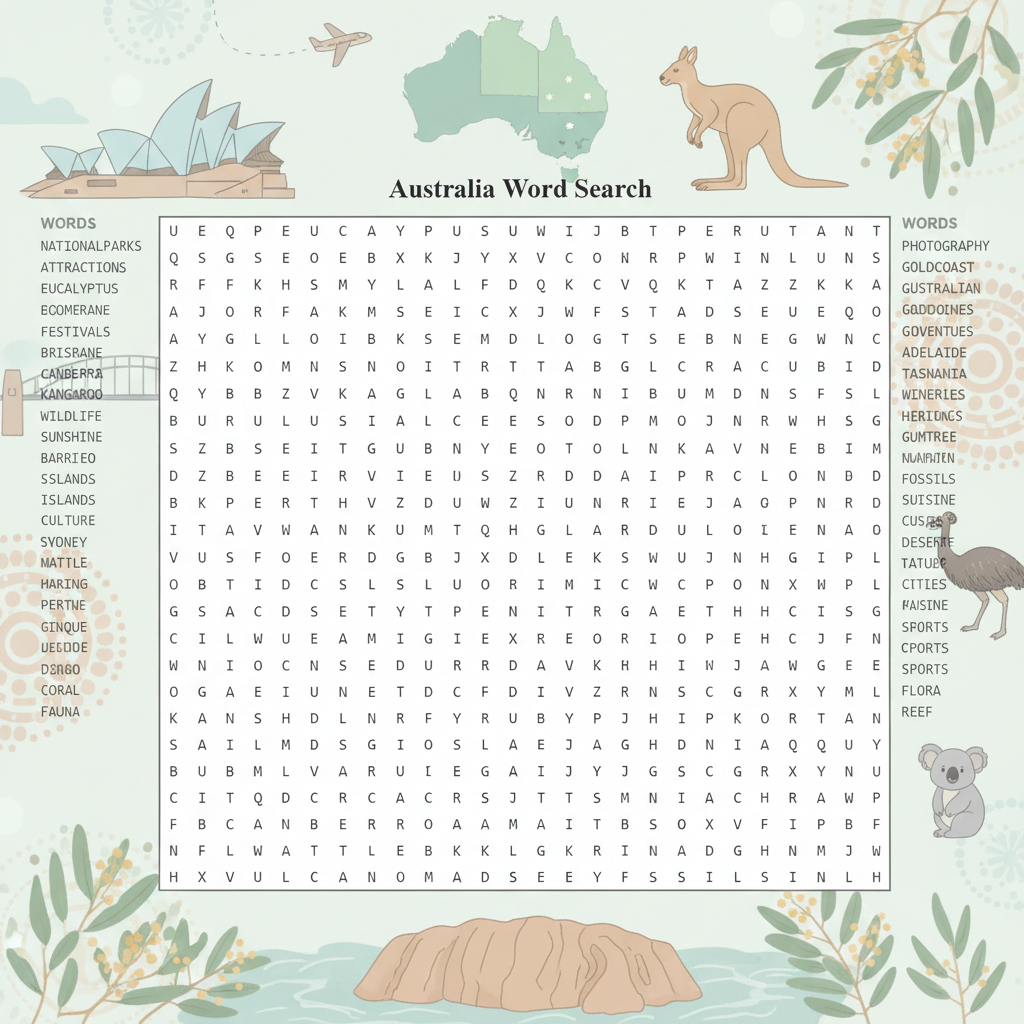 Australia Word Search