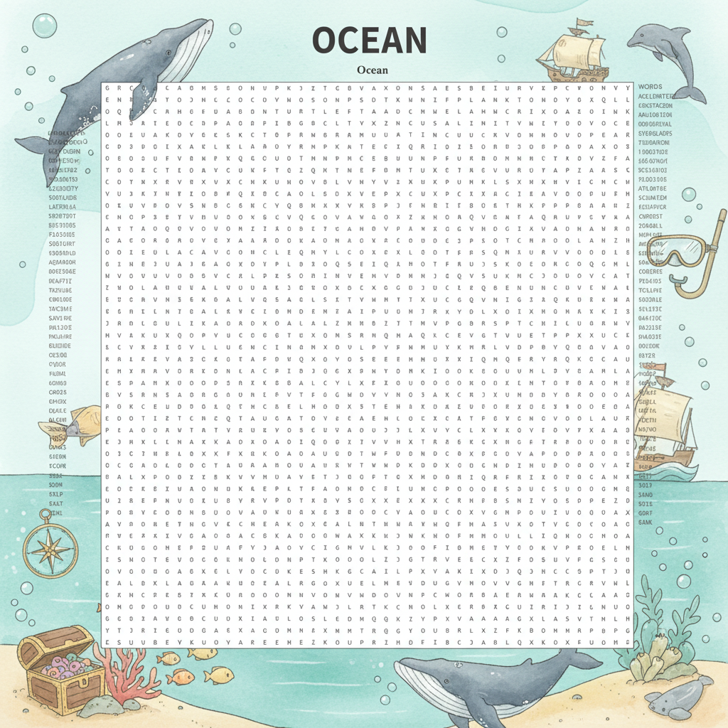 Ocean Adventure Word Search