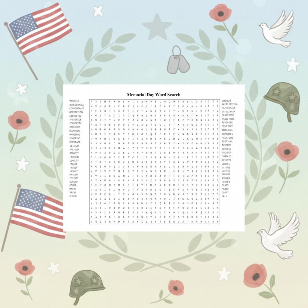 Memorial Day Word Search