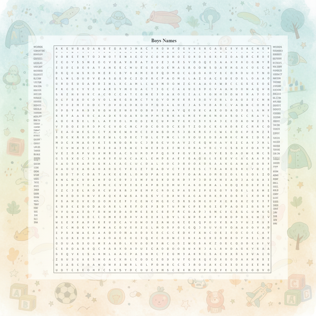 Boys Names Word Search