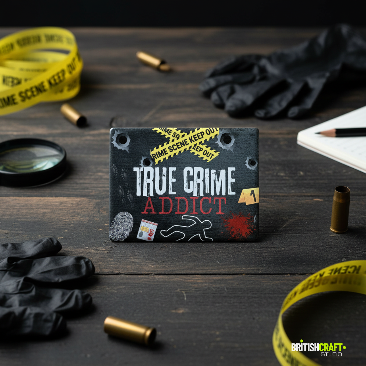 True Crime Addict Ceramic Fridge Magnet