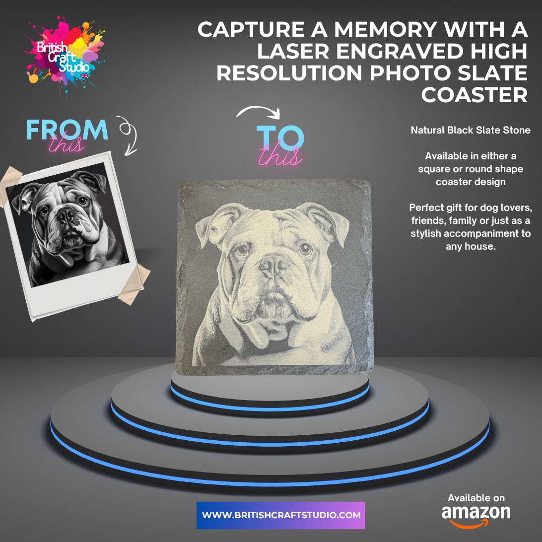 Photorealistic Dog Breed Black Ceramic Coaster