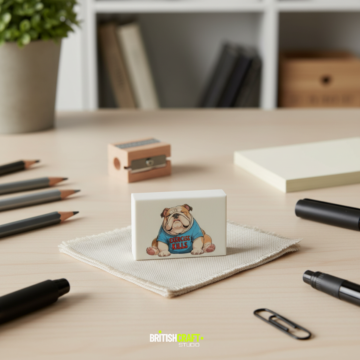 Exercise Kills Bulldog Rubber Eraser