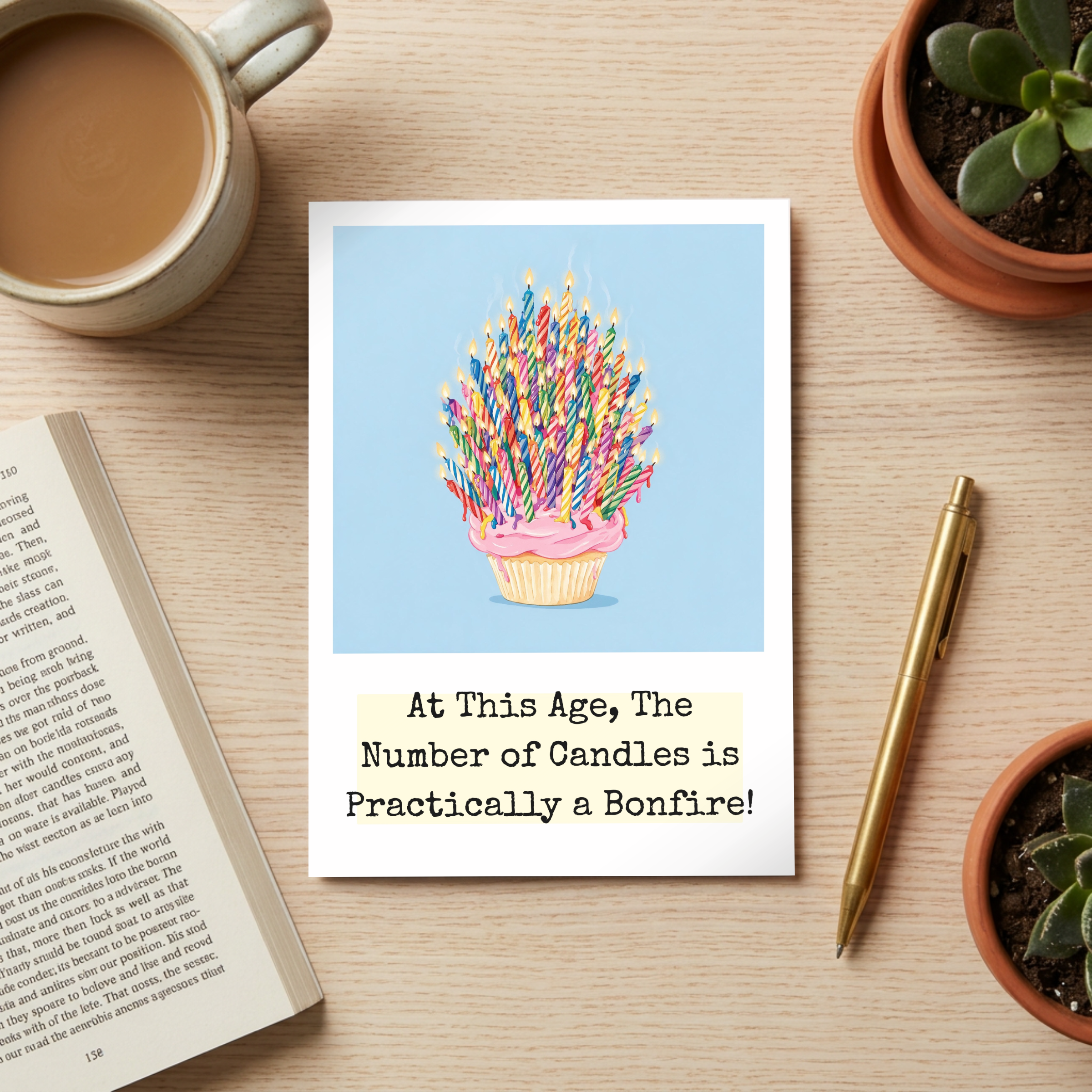 Humorous Candle Bonfire | A5 Birthday Card