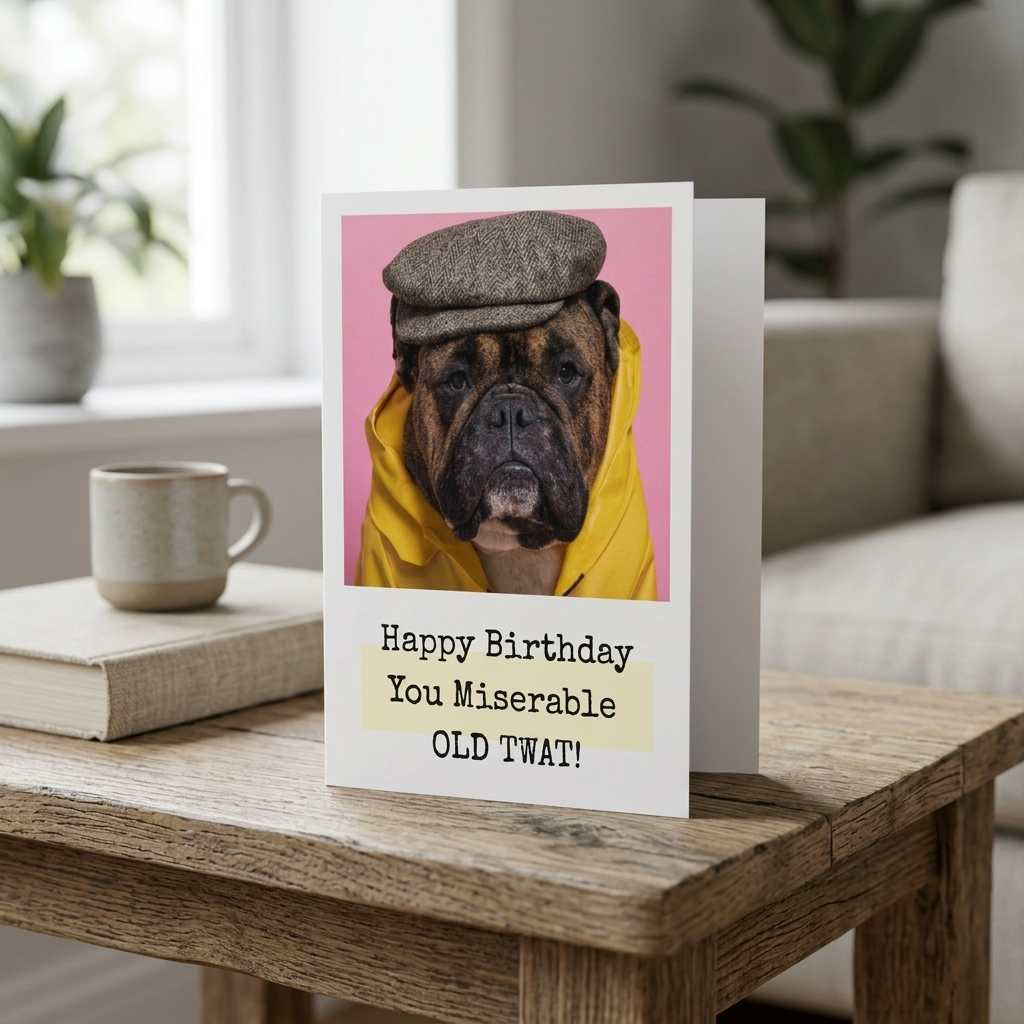Miserable Bulldog Birthday Card | A5 