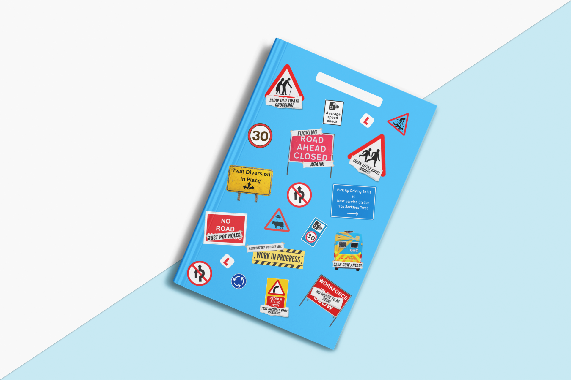 UK Road Signs Blank A5 Notebook