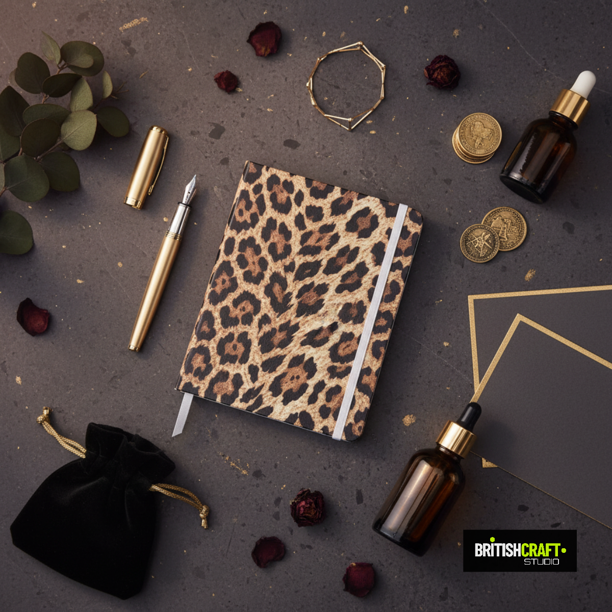 Leopard Print Textured A5 Notebook