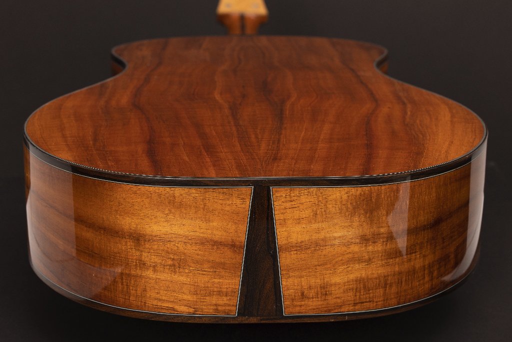 Walnut guitar back with striking grain figure