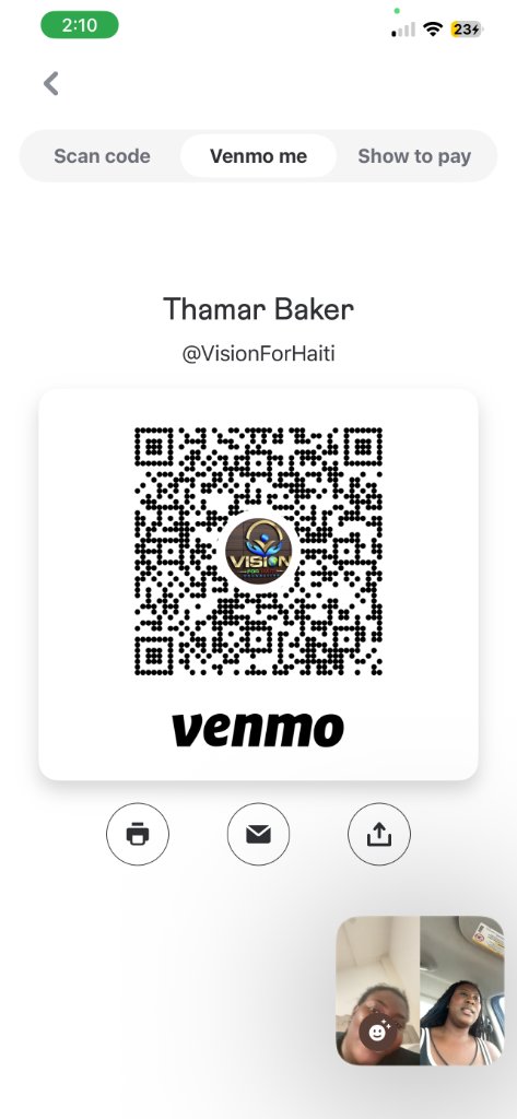 Venmo QR Code - @VisionForHaiti