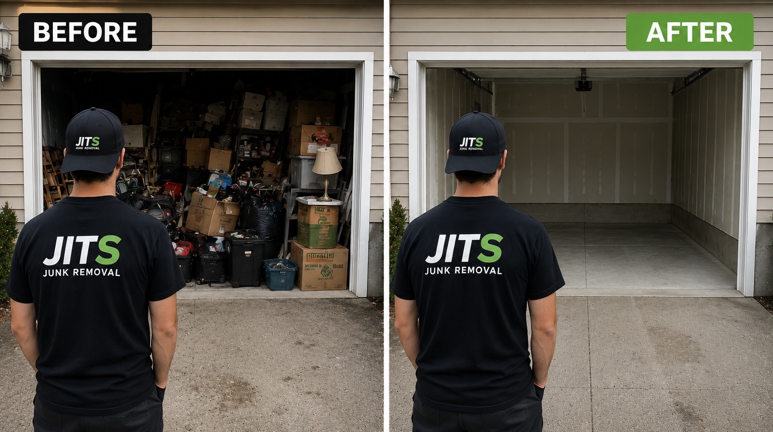 Garage cleanout — before and after