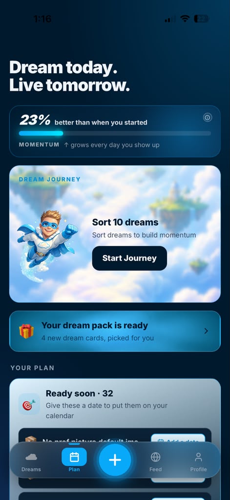 Your Plan and Dream Journey screenshot