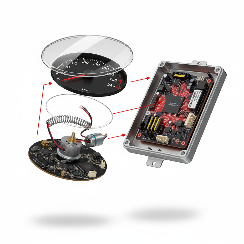 Speed limiter ECU module exploded view