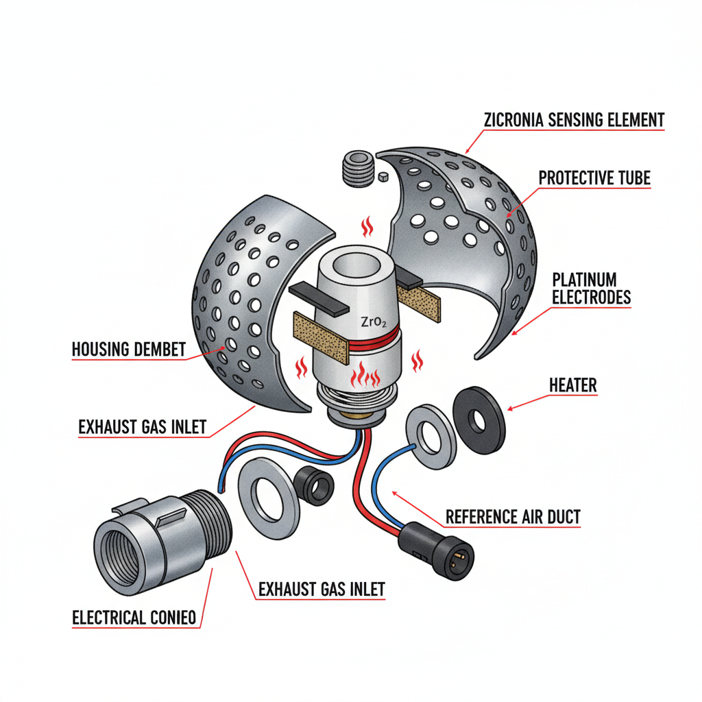 O2 lambda oxygen sensor exploded view