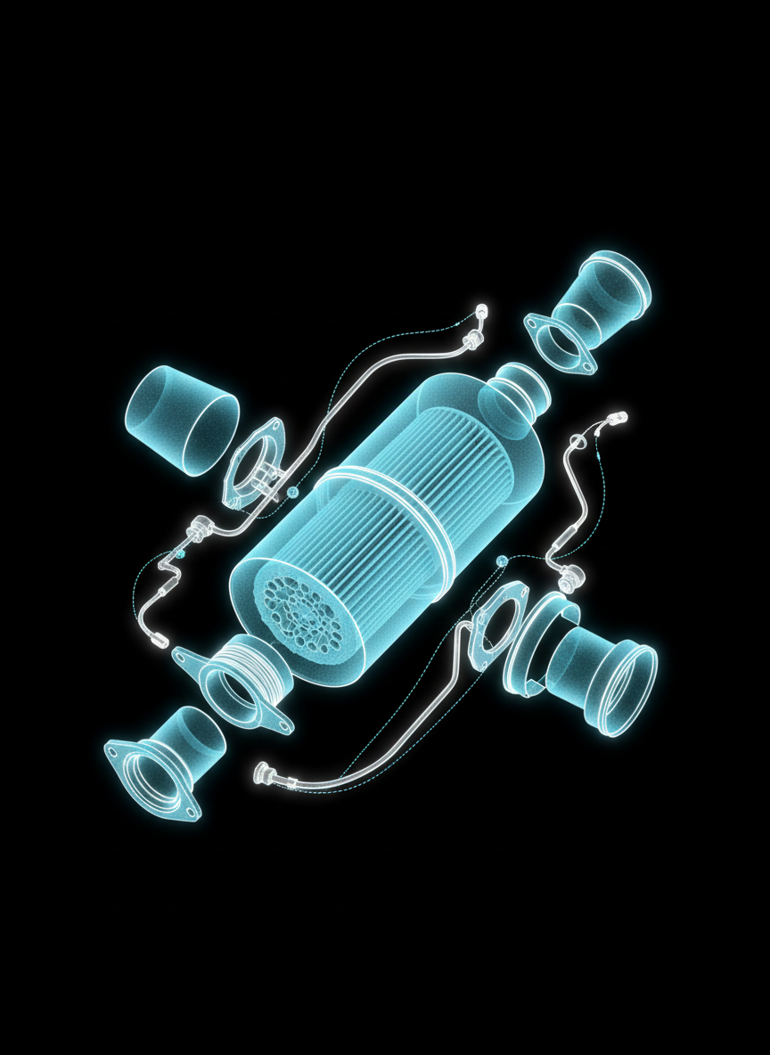 DPF diesel particulate filter exploded view