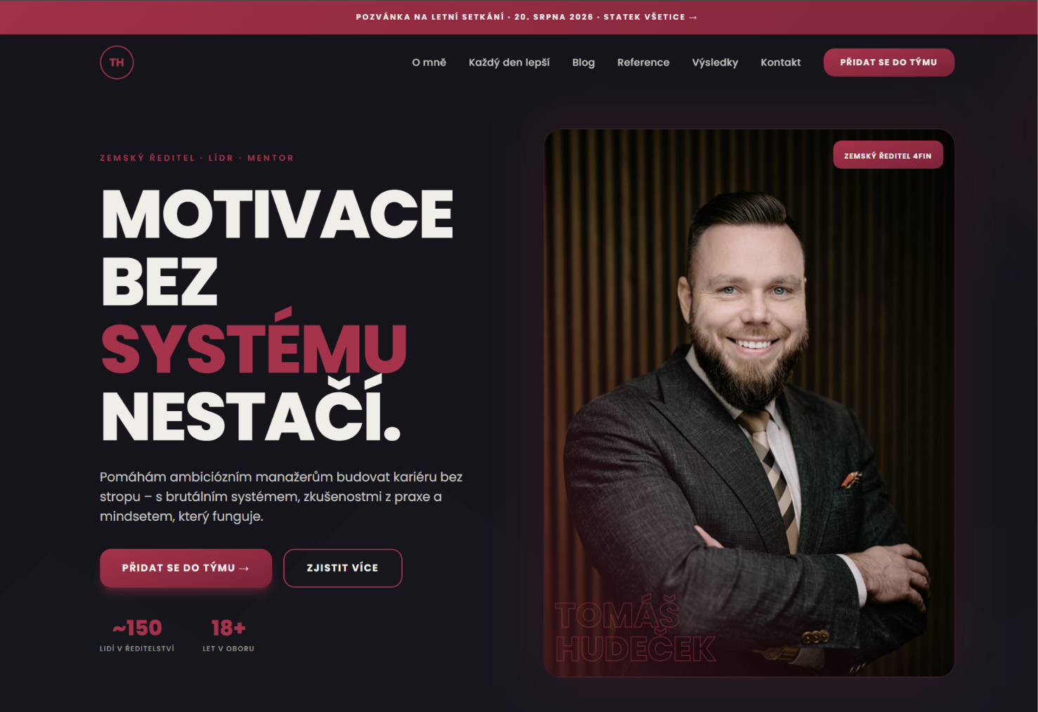 Hlavní stránka Tomáše Hudečka