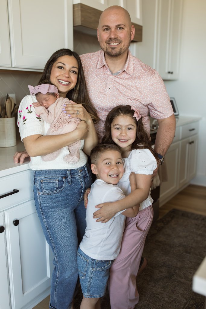 Josh and Krista Wood with their family