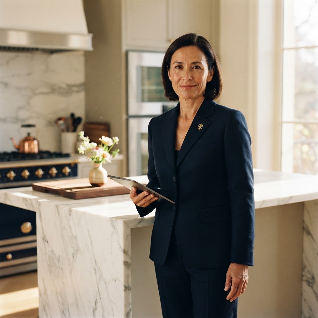 Professional household manager in uniform