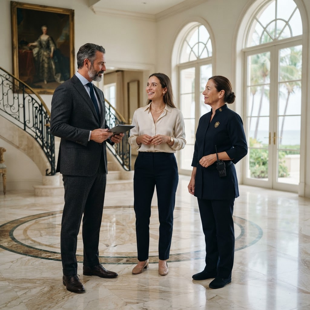 Professional luxury household staffing team