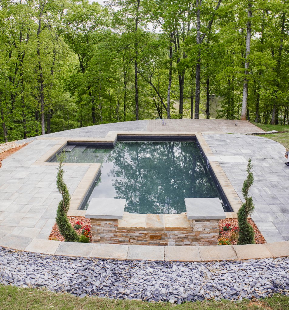 North DFW residential pool with tanning ledge maintained by Sapphire