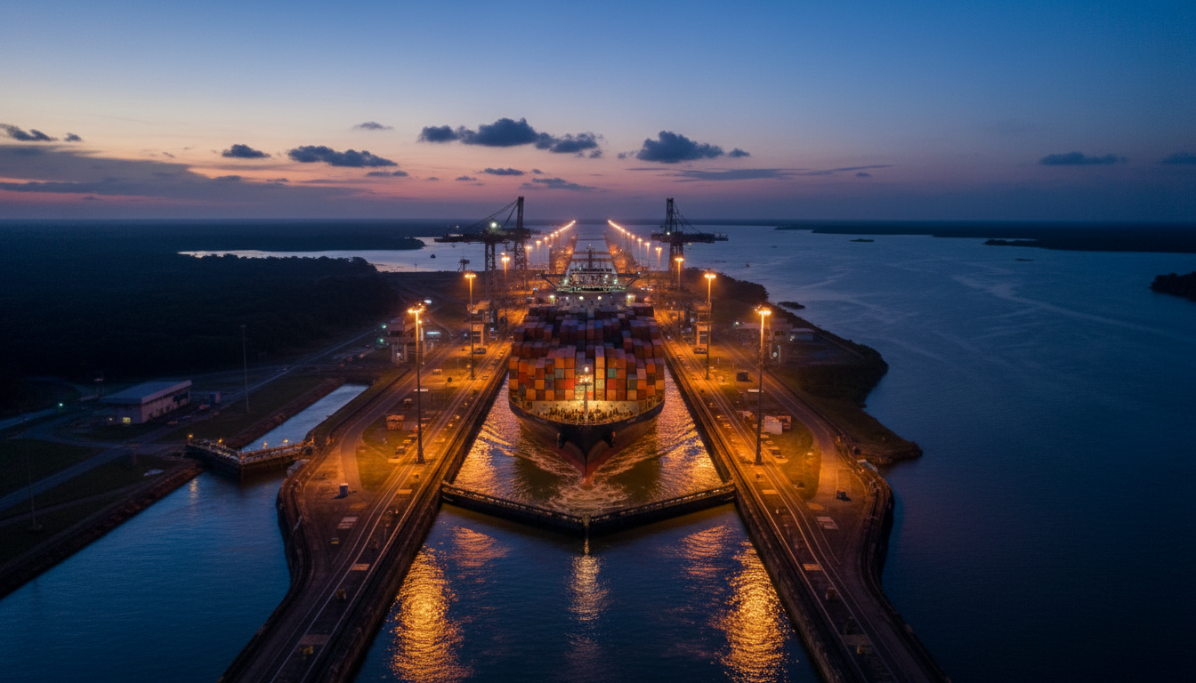 Panama Canal aerial view