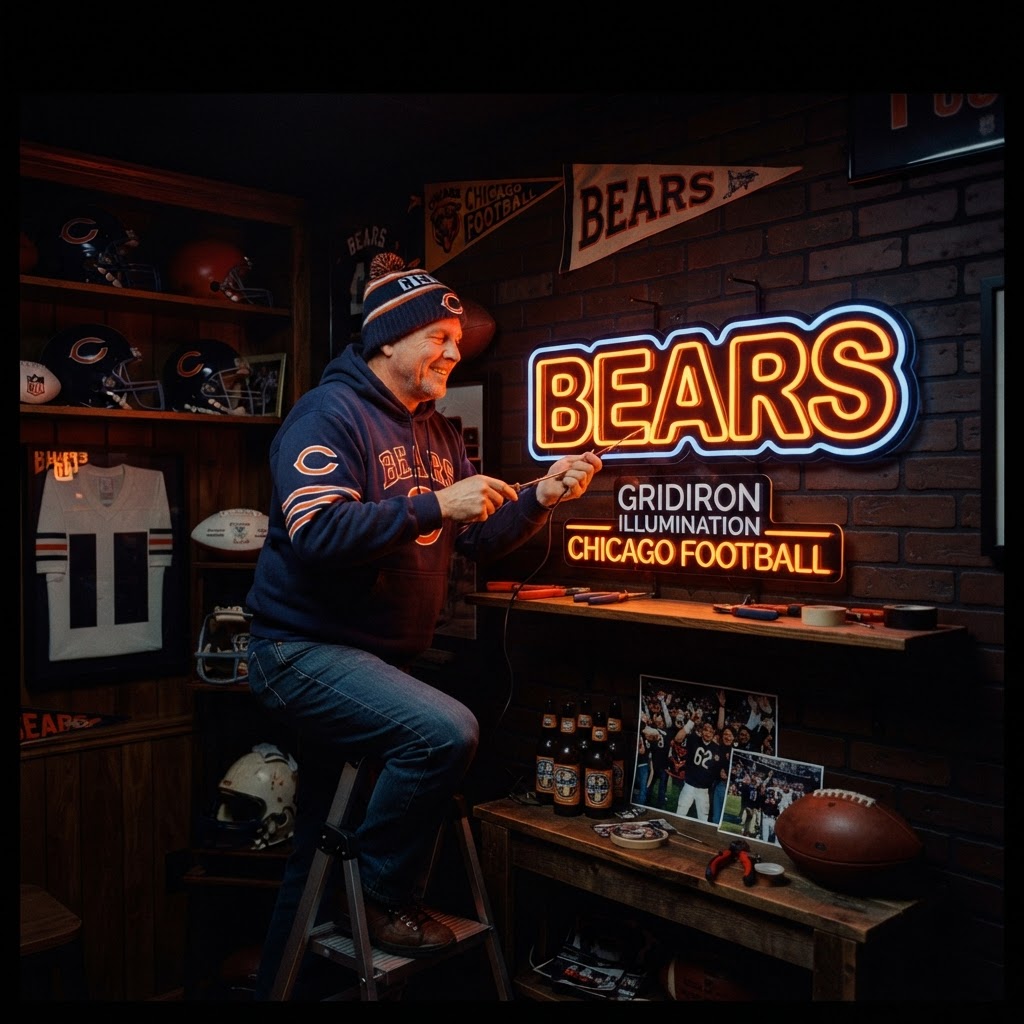 Gridiron Illumination: Crafting the Perfect Chicago Bears Neon Sign Display