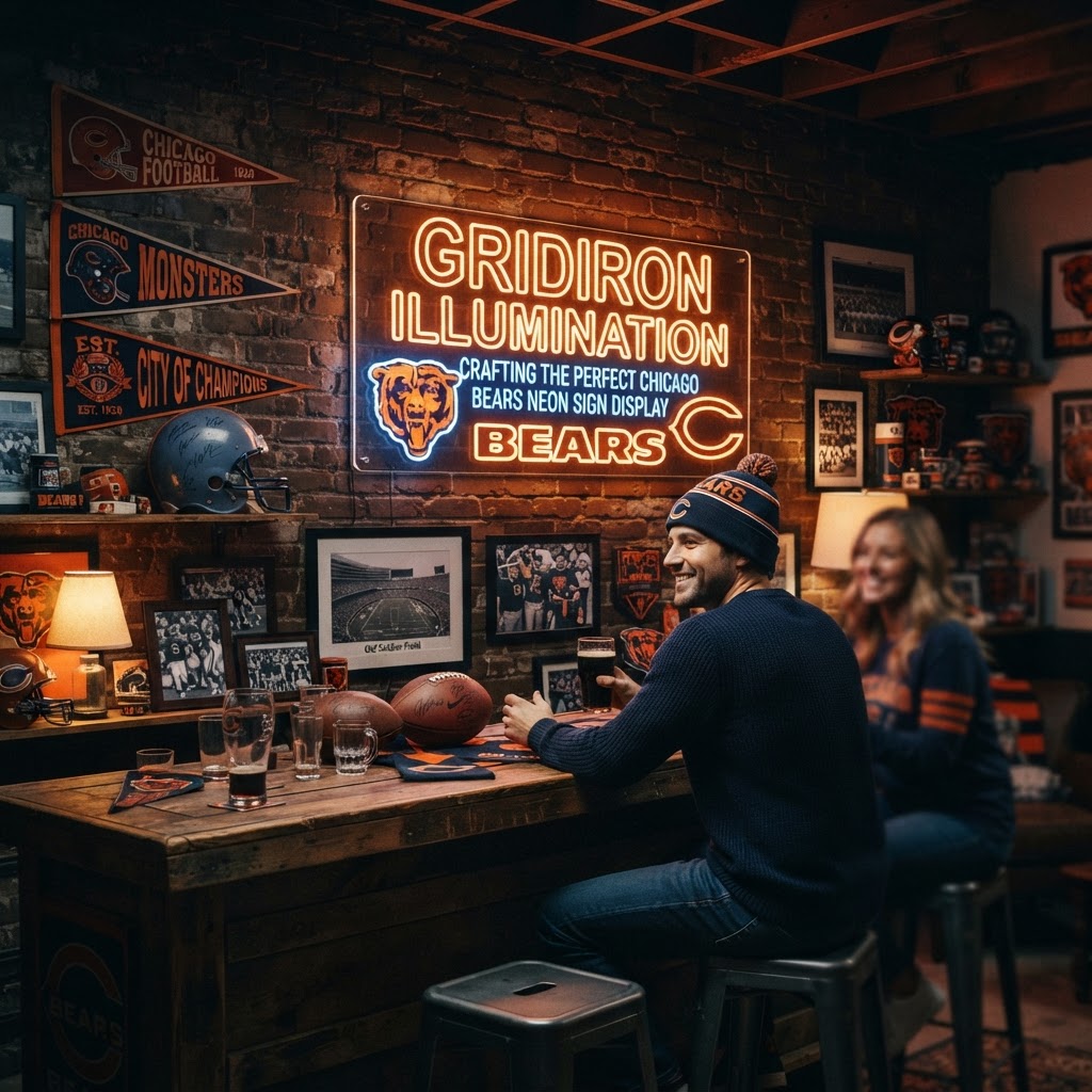 Gridiron Illumination: Crafting the Perfect Chicago Bears Neon Sign Display