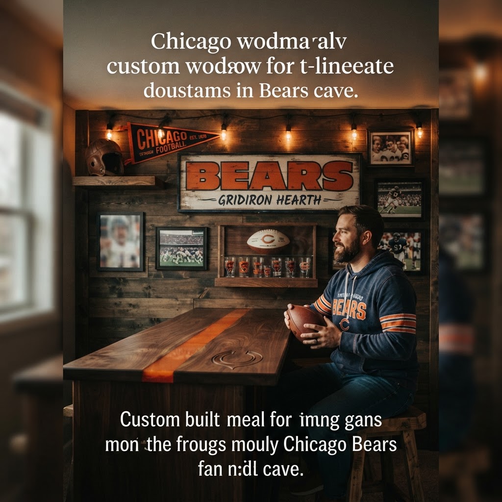 Level Up Your Chicago Bears Fan Cave: Custom Woodwork Ideas