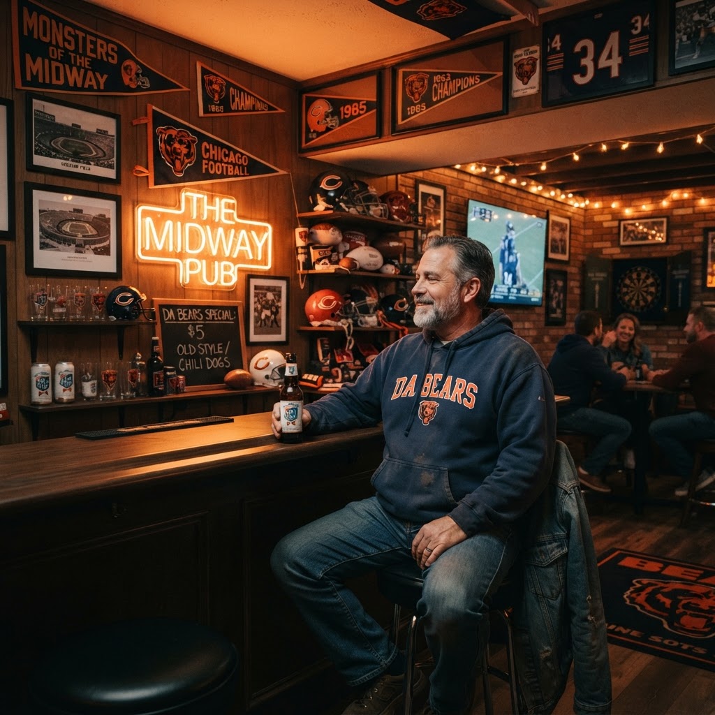 Gridiron Aesthetics: Curating the Ultimate Chicago Bears Basement Pub